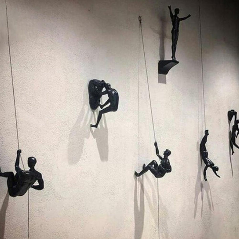 Creative Rock Climbing Man Resin Wall Hanging Decoration | Sculpture Statue Figures | Retro Creative Present Decor